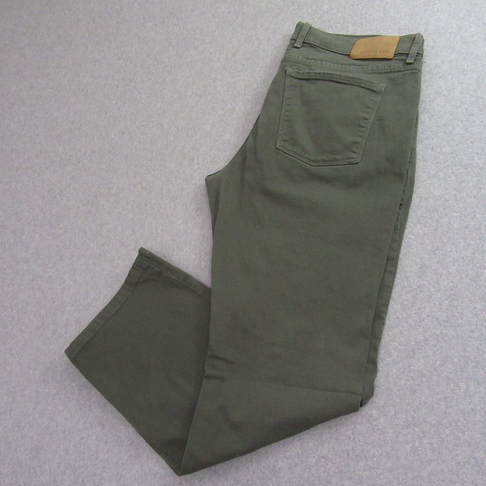 Mott & Bow Mens Chino Pants 36 x 32 Green Straight Leg Stretch Casual